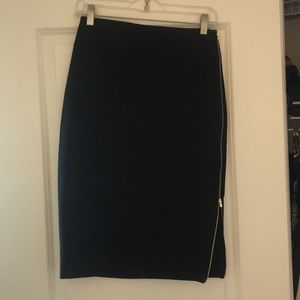 Black Express Skirt with Gold Zipper
